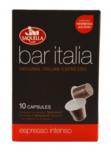 Saquella Caffe Bar Italia Espresso Intenso, 10 Kapseln, Nespresso kompatibel