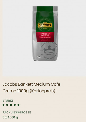 Jacobs Bankett Medium Cafe Crema 1000g 