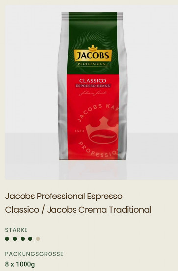 Jacobs Professional Espresso Classico / Jacobs Crema Traditional