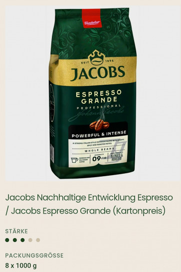 Jacobs Nachhaltige Entwicklung Espresso / Jacobs Espresso Grande 