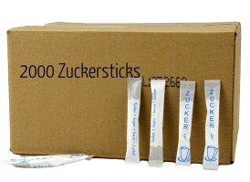 Zuckersticks Neutral - 1000 Stück im Karton