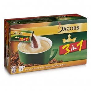 Jacobs 3in1 Löslicher Kaffee mit Kaffeeweißer & Zucker 10x18g