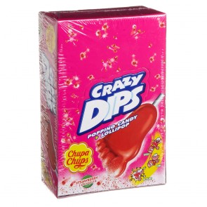 Chupa Chups Crazy Dips - Erdbeer-Lutscher 24 Stück