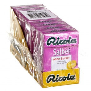 Ricola Kräuterbonbons Salbei ohne Zucker 10x50g