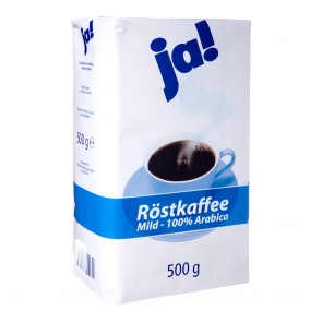 Ja Röstkaffee Mild Kaffeepulver 500g