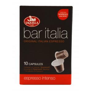 Saquella Caffe Bar Italia Espresso Intenso, 10 Kapseln, Nespresso kompatibel