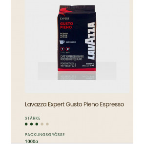 Lavazza Expert Gusto Pieno Espresso 1000 g